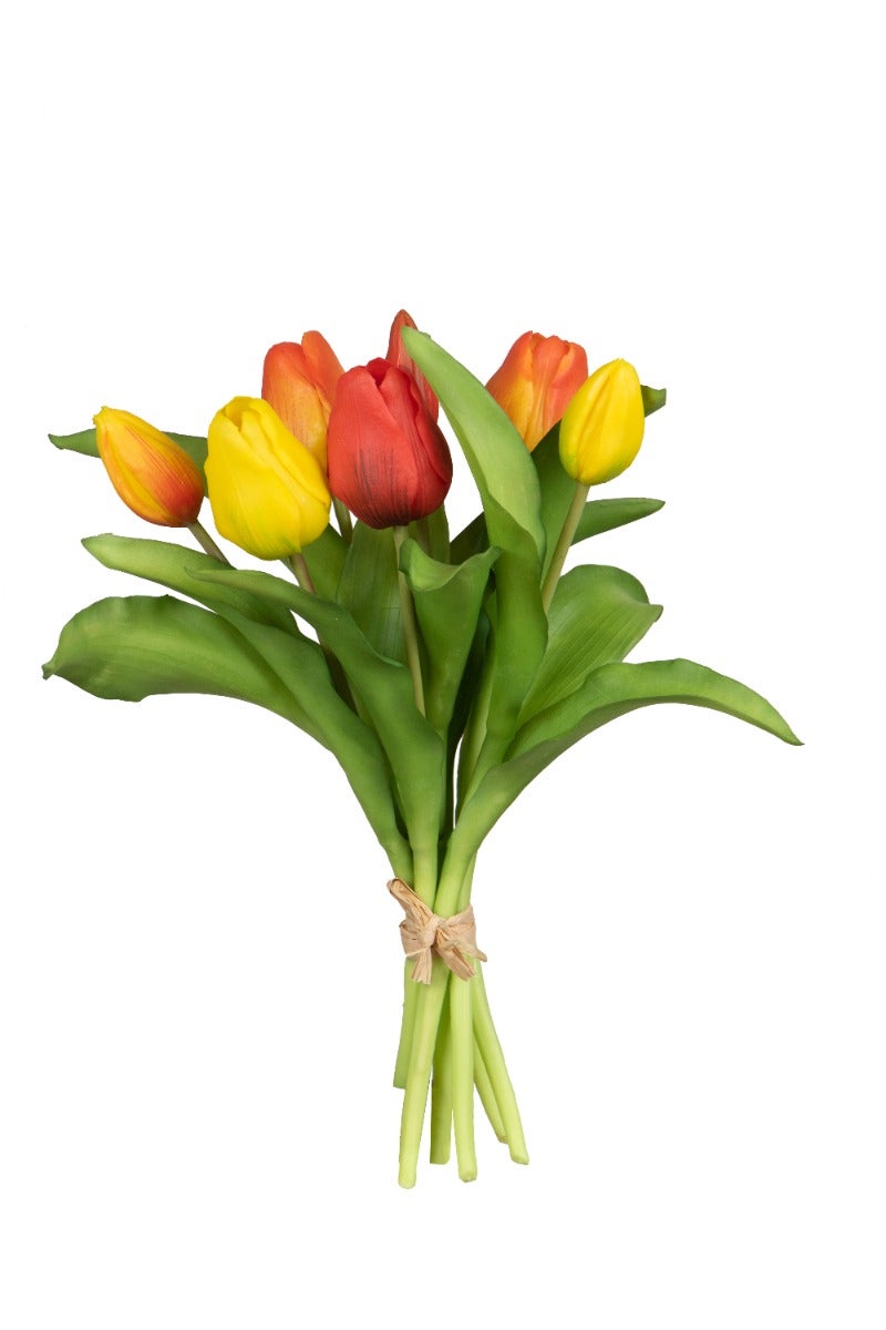 Kunstbloem tulpenbundel mix 7 stelen 30 cm
