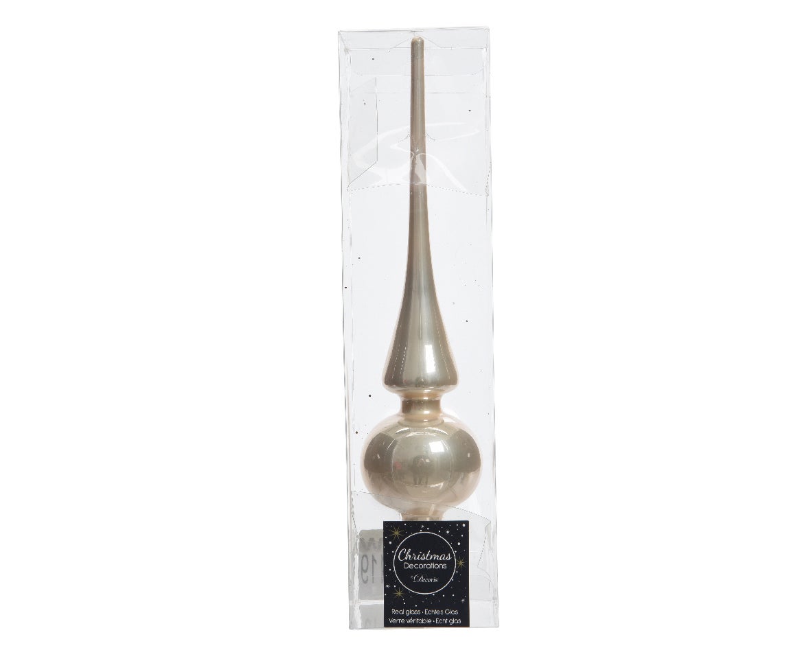 Decoris Piek parel glanzend glas 26 x 6 cm