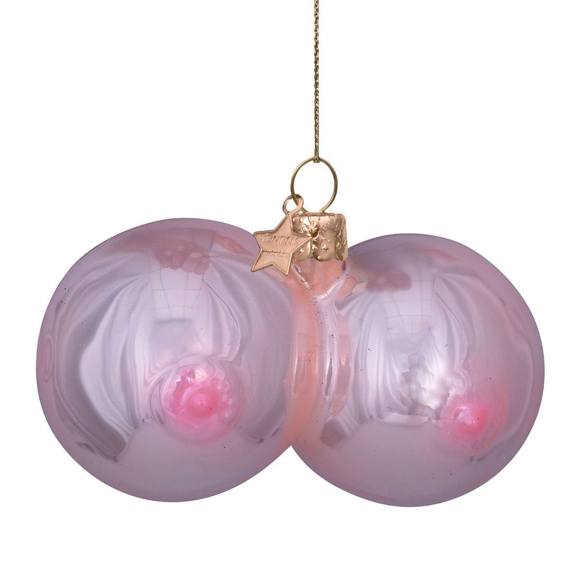 Vondels Kersthanger borsten roze 6.5 cm