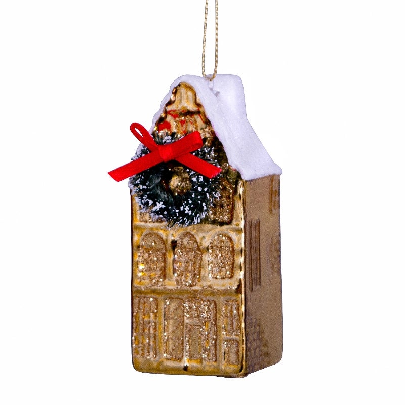 Vondels Kersthanger grachtenpand goud 9 cm