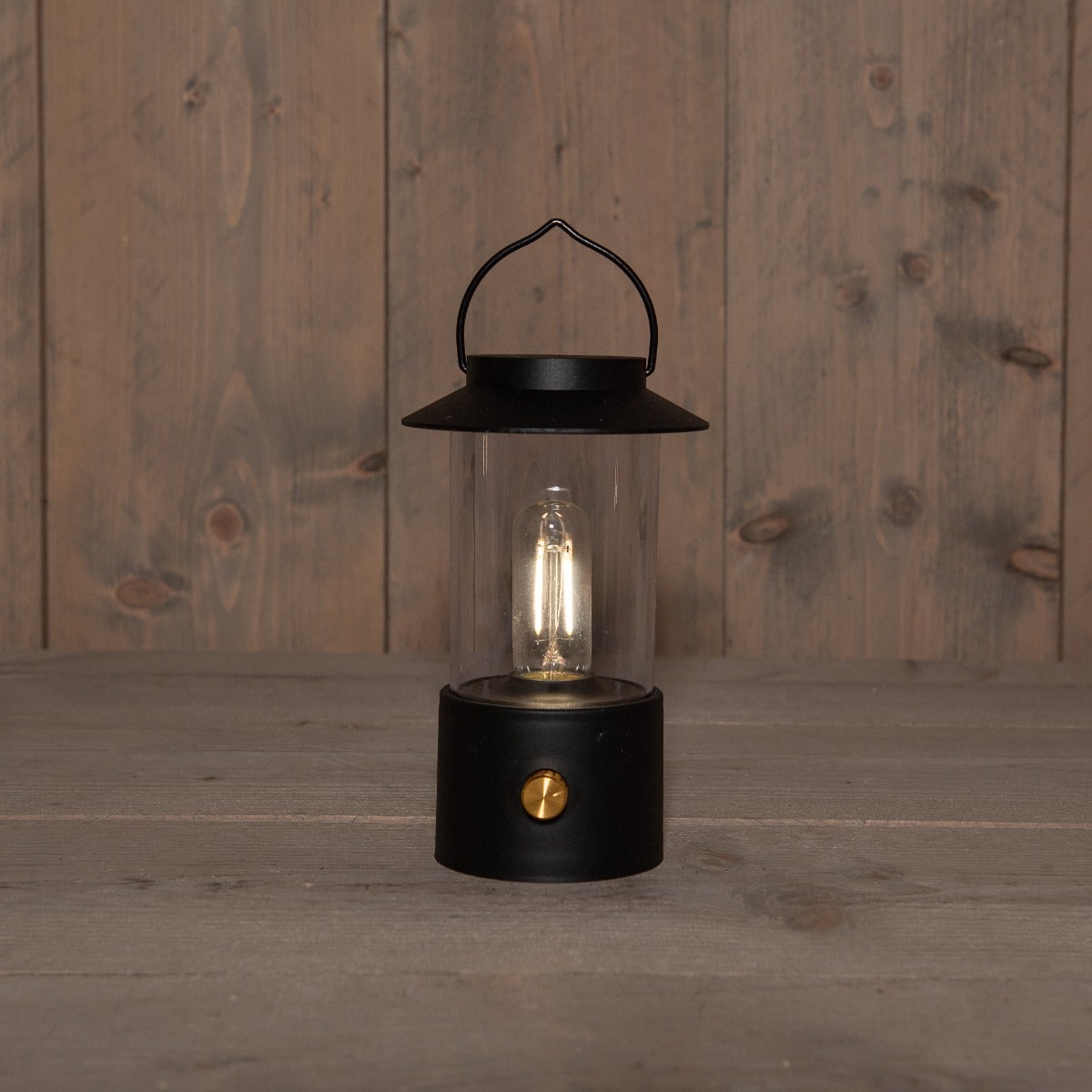 Draadloze Lantaarn mat zwart LED dimbaar 24 x 9 cm