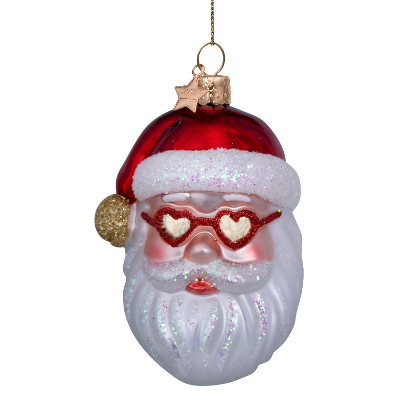 Vondels Kersthanger rode kerstman met hart Vondels 10 cm