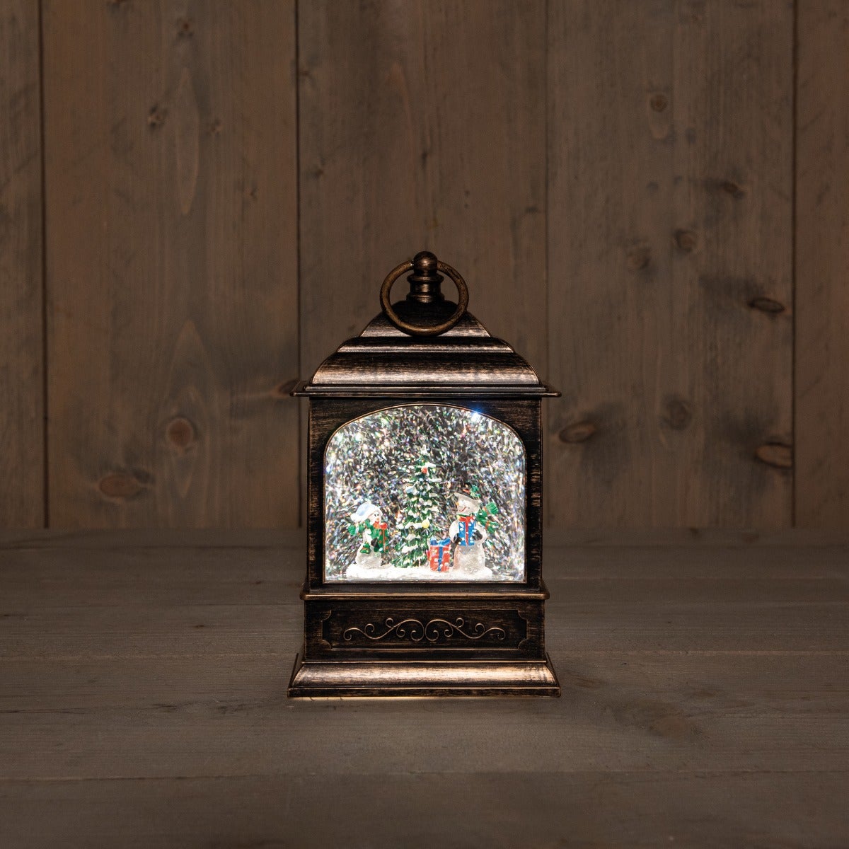 Anna's Collection kerstlamp sneeuwpop koper 13,5 x 25.5 cm