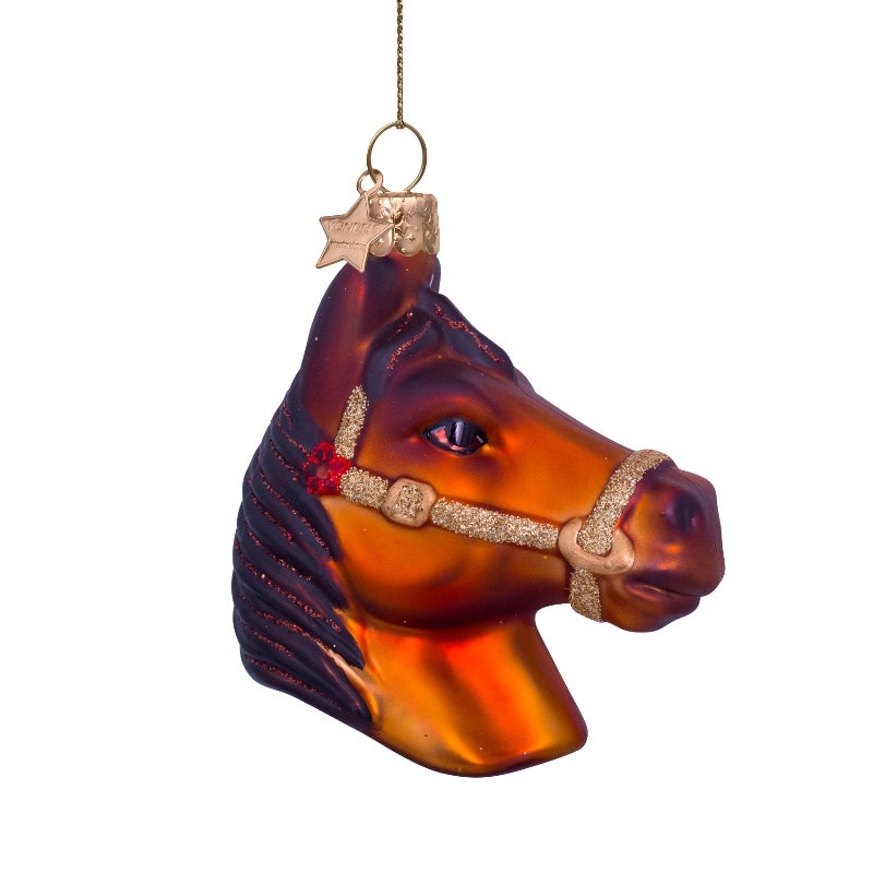 Vondels Kersthanger paard bruin 8.5 cm