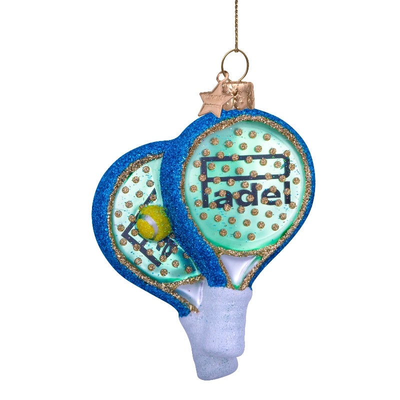 Vondels Kersthanger padel set groen 9.5 cm