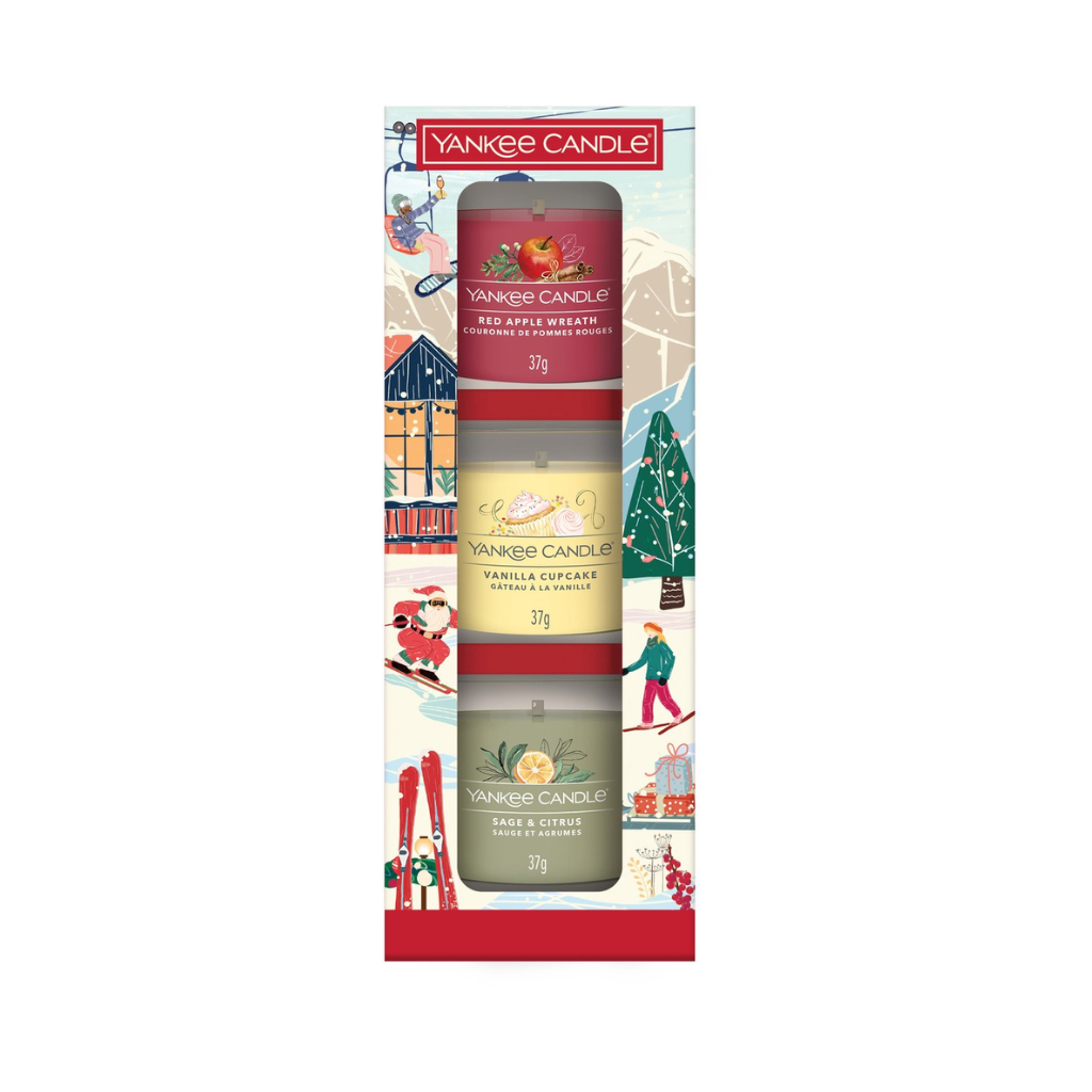 Yankee Candle Apris Ski - 3 filled votive Holiday Party set