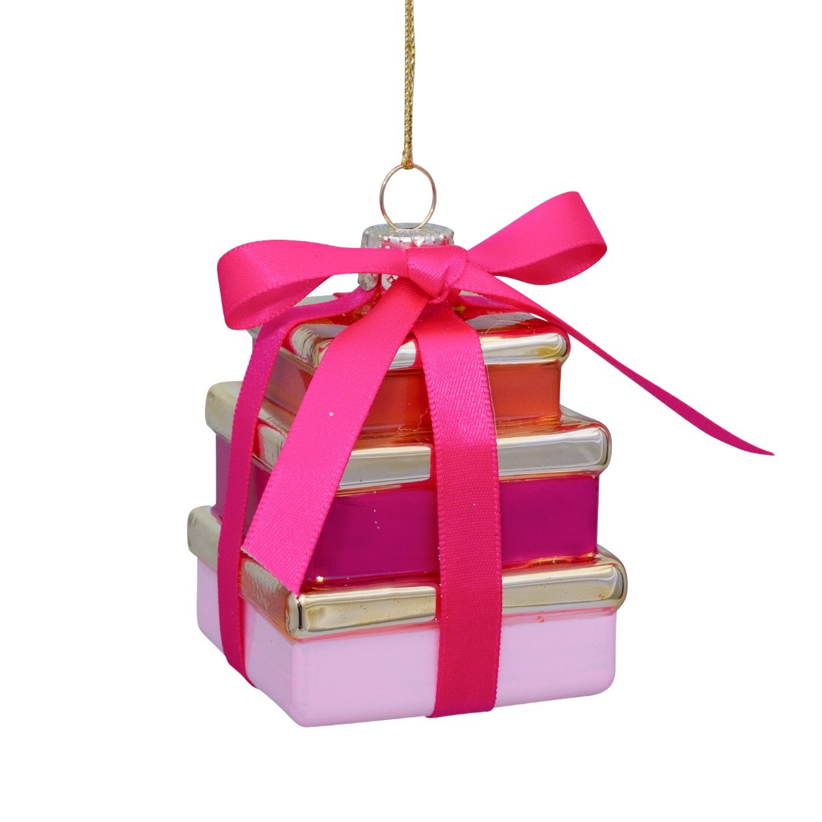 Vondels Kersthanger cadeaus roze 9.5 cm