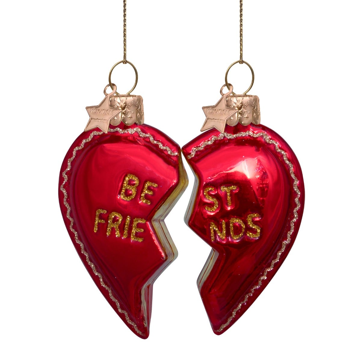 Vondels Kersthanger set of best friends heart 8.5 cm