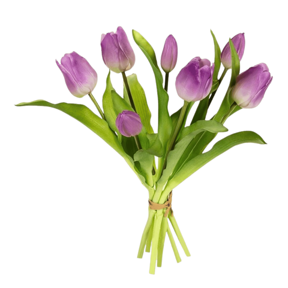 Louis Maes Kunstbloem Tulpenbundel Lila 7 stelen 30 cm