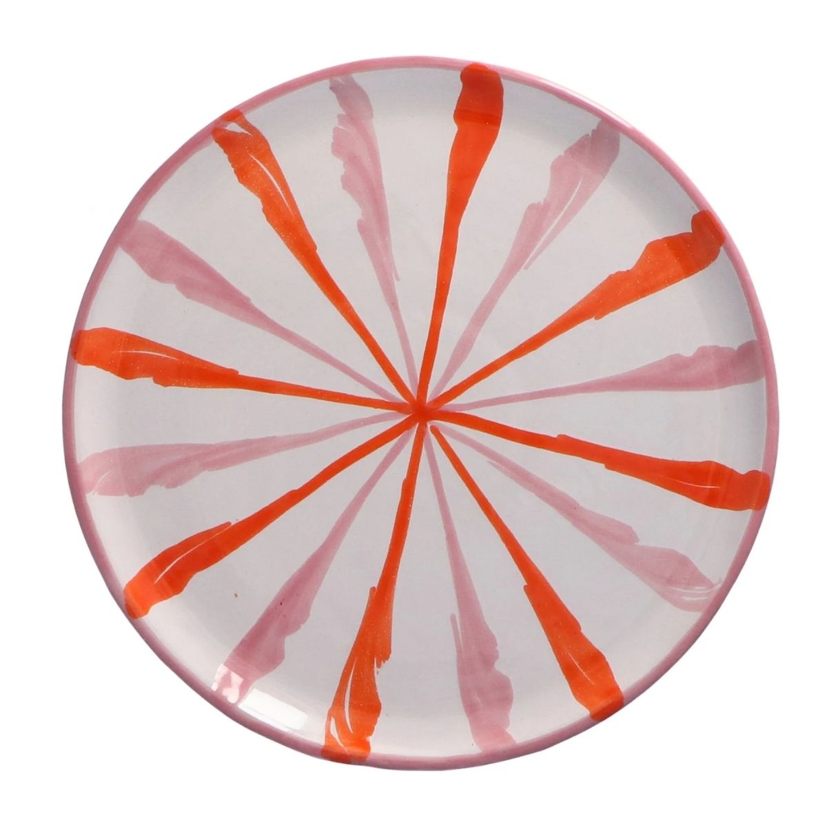 Lenta Living Ontbijtbord PXLL Roze Oranje Streep 22 cm