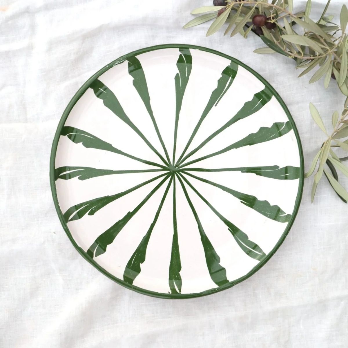 Lenta Living Dinerbord Granada Streep Verde Oliva 28 cm