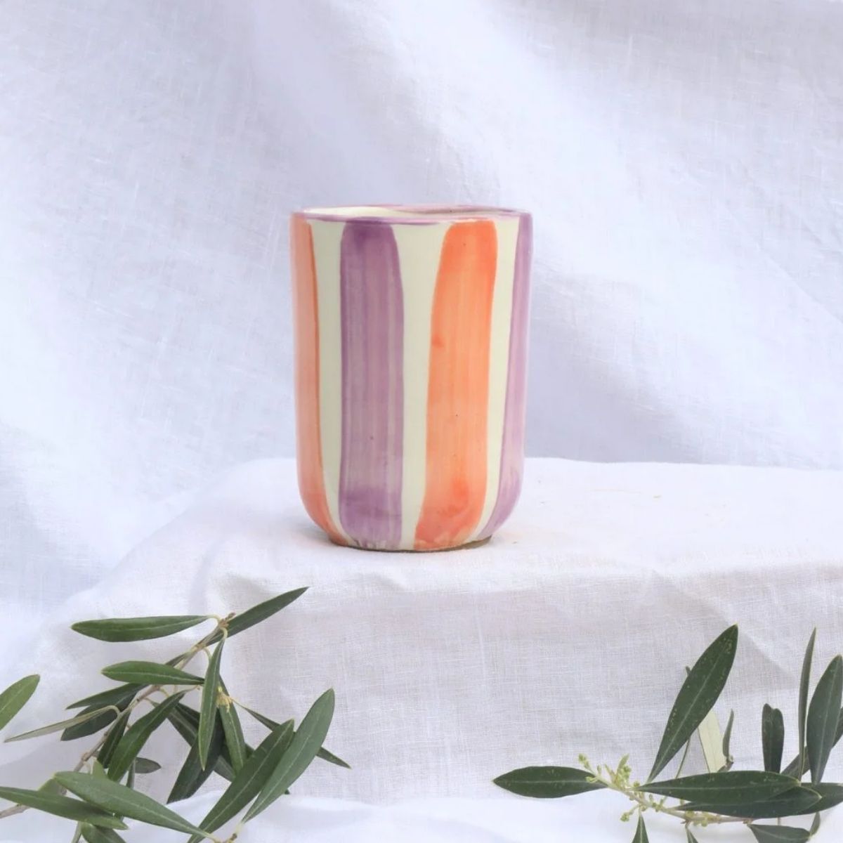 Lenta Living Mok Paars Oranje 11 cm
