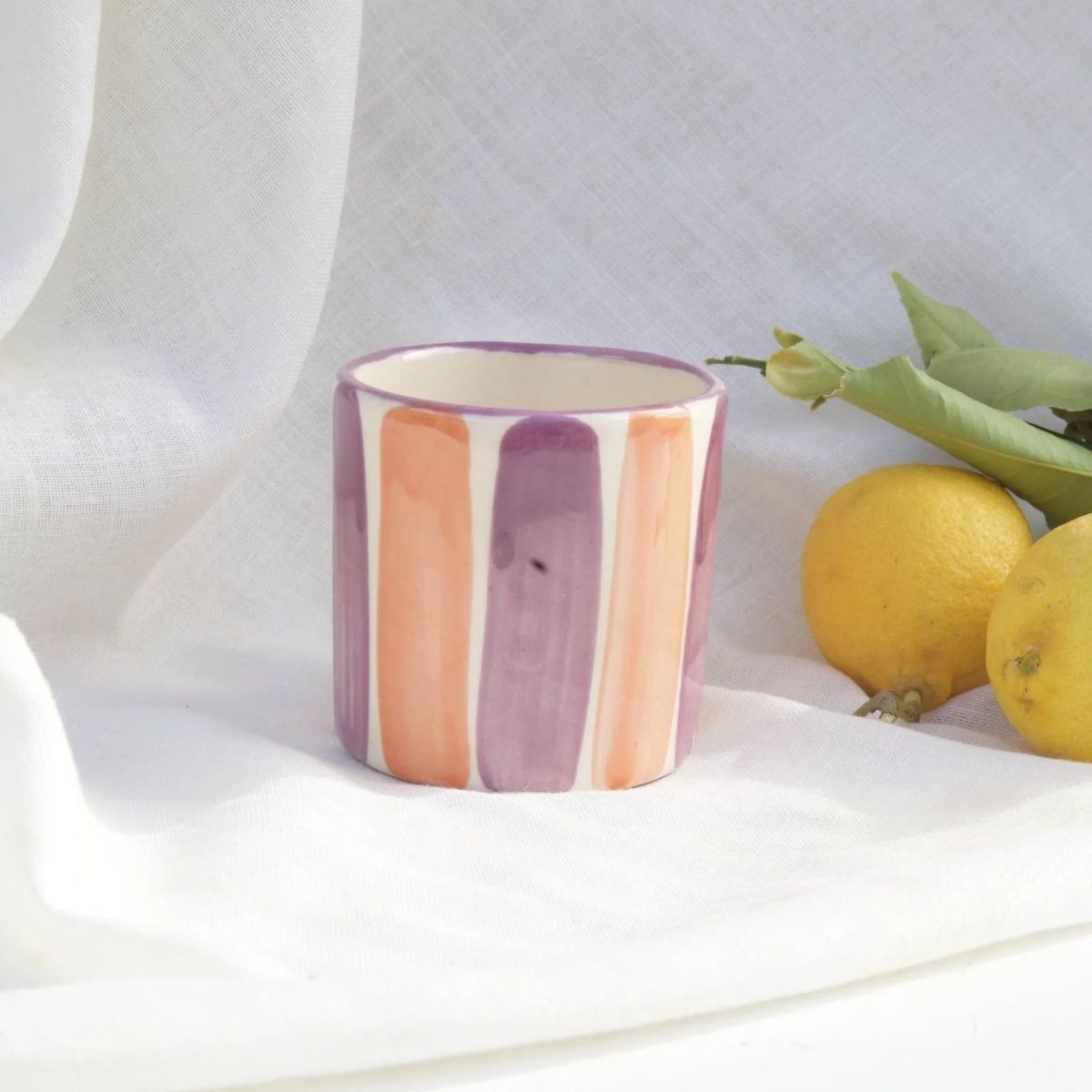 Lenta Living Medium Beker Paars Oranje 8 x 8 cm