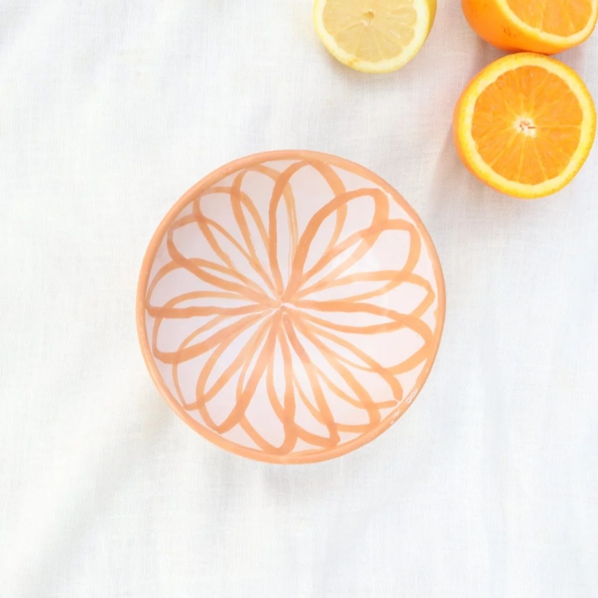 Lenta Living Ontbijtkom Flor Oranje 15 x 6 cm
