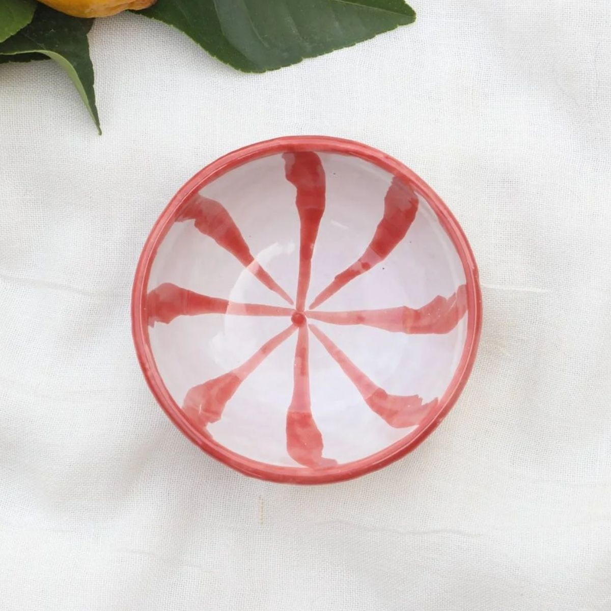Lenta Living Tapas Schaaltje Streep Coral 10 x 4 cm