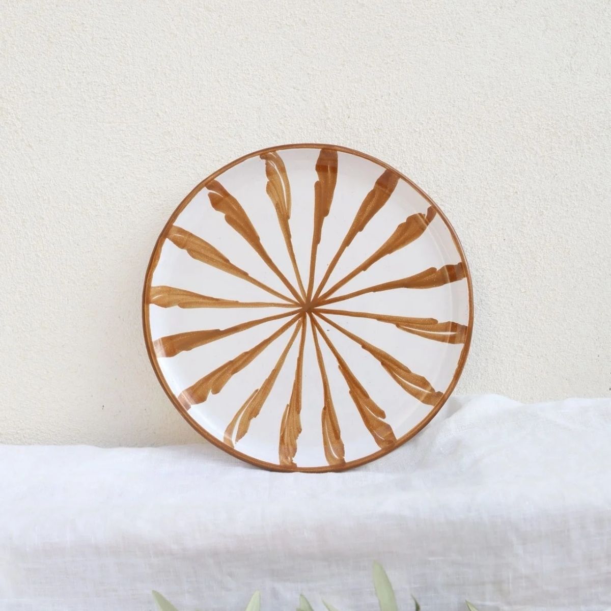 Lenta Living Ontbijtbord Granada Streep Caramel 22 cm