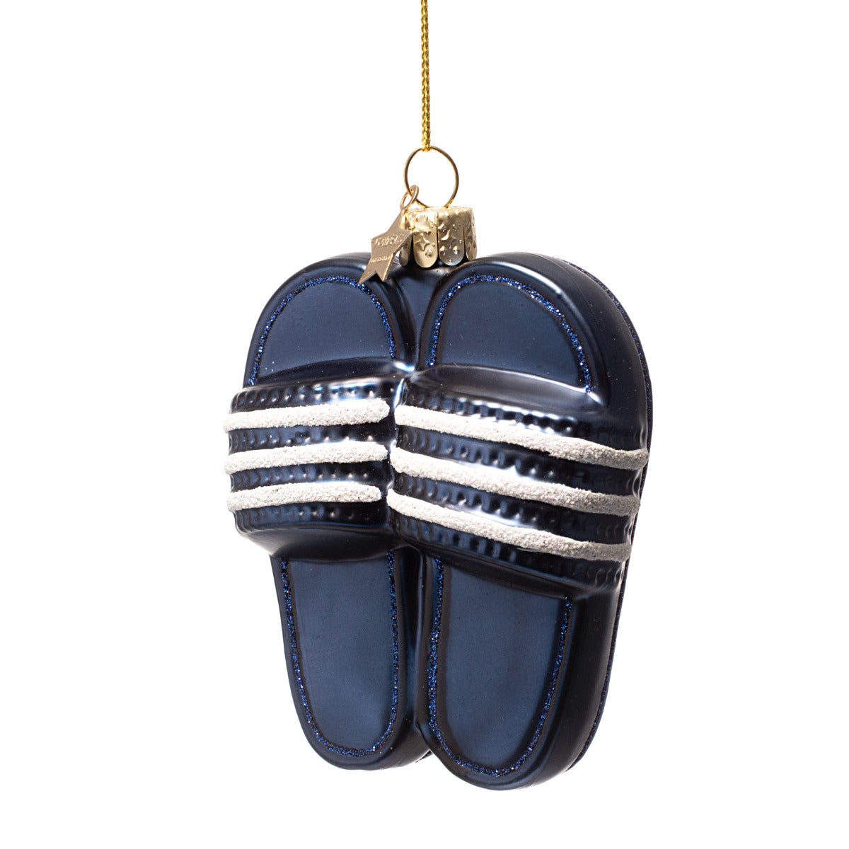 Vondels Kersthanger slippers blauw 10 cm