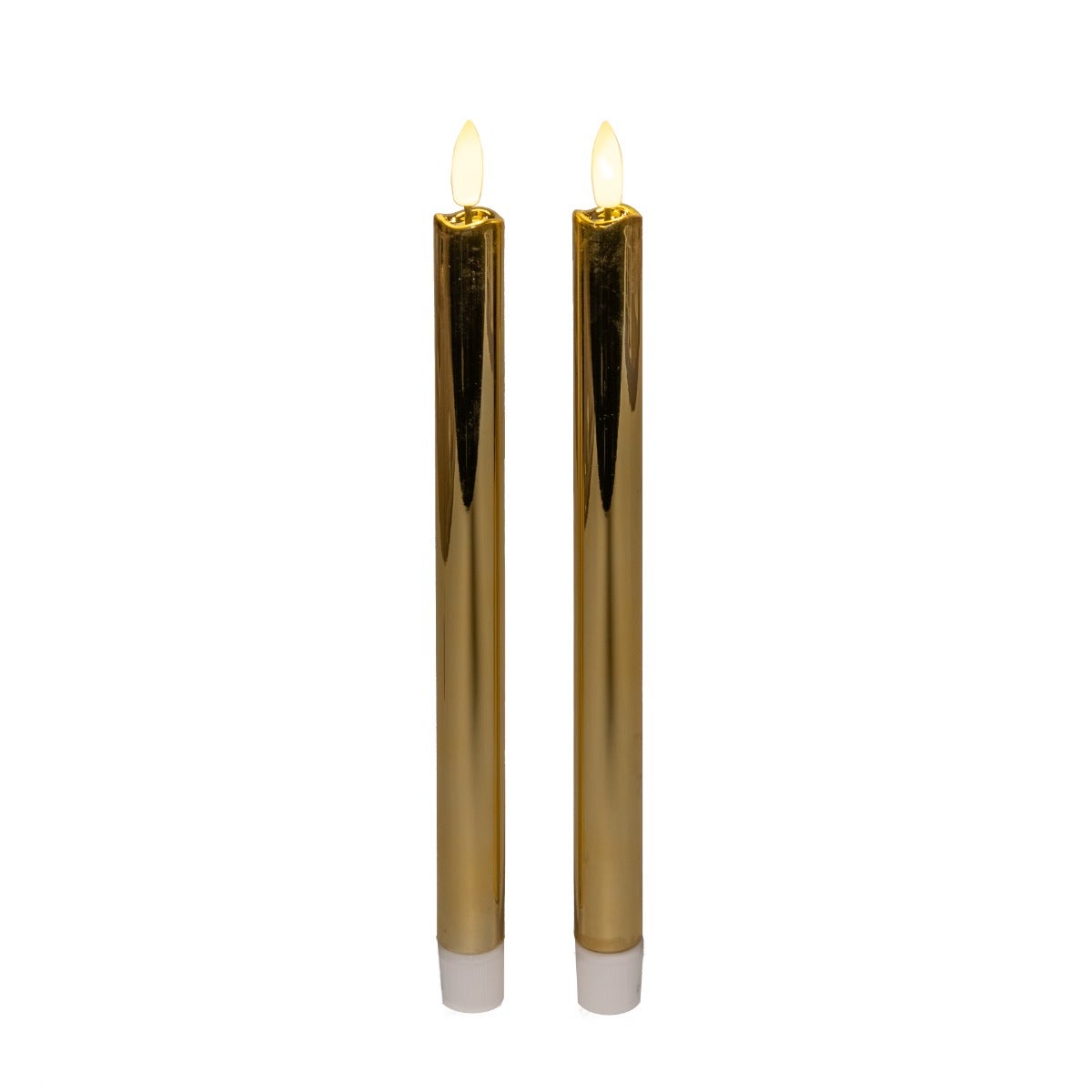 Dinerkaars Goud LED 3D vlam 2 stuks 25 cm