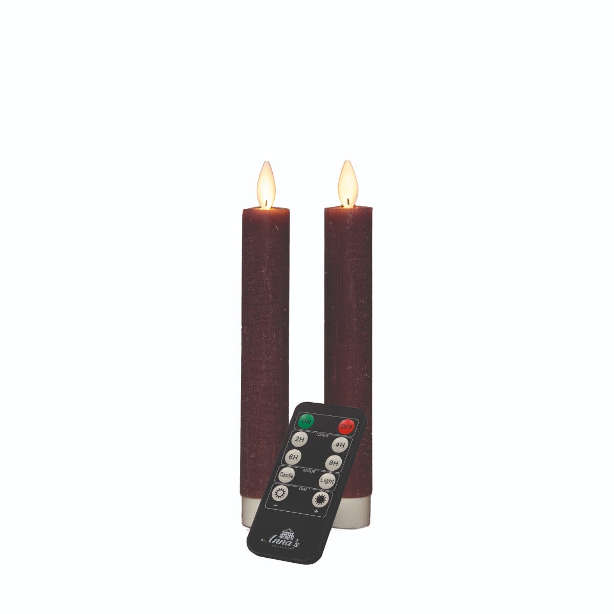 Dinerkaars LED Wax Antiek Roze 18 cm 2 stuks met afstandsbediening