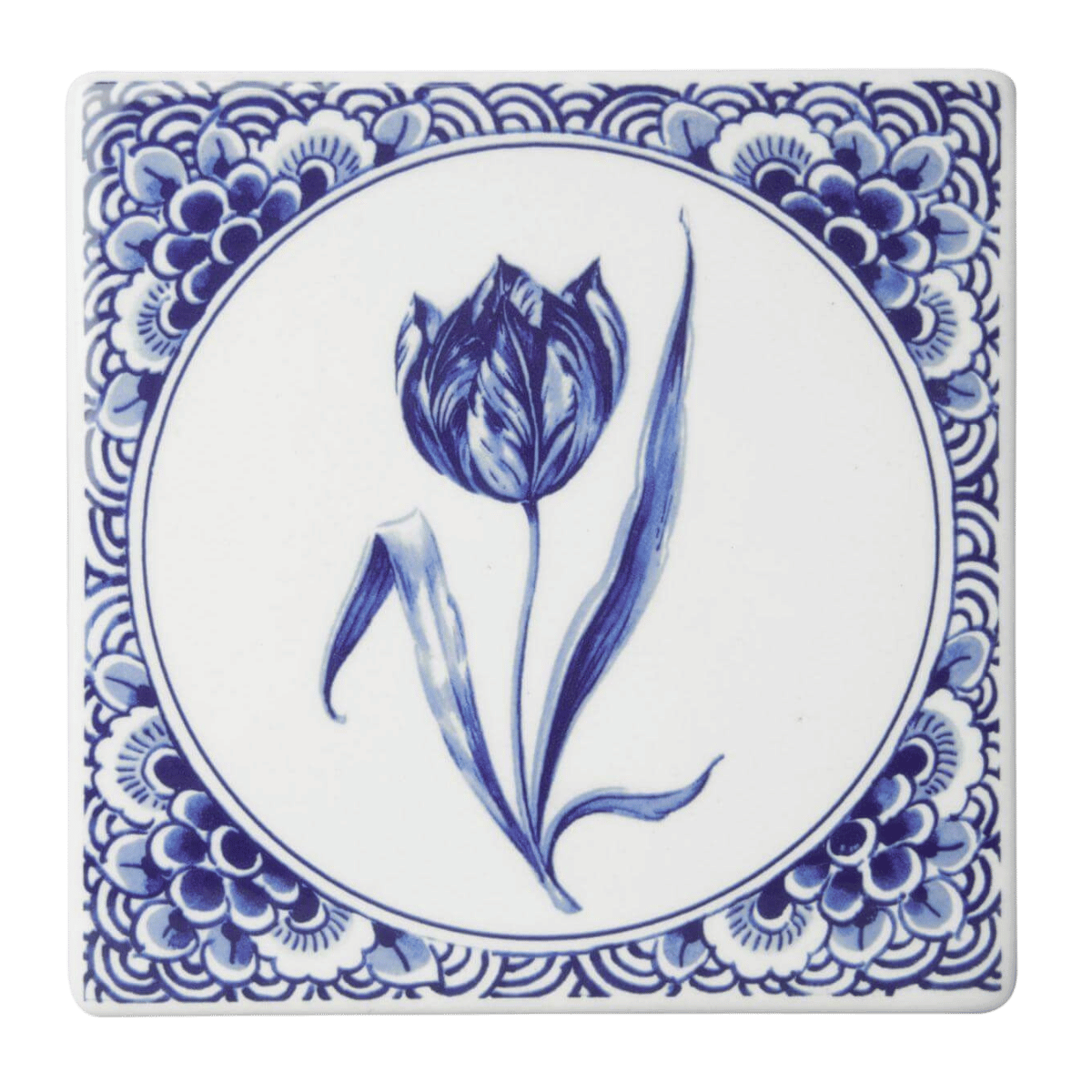Heinen Delfts Blauw Tegel Tulp 13 cm