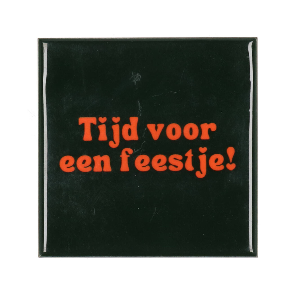 Tegel Feestje Zwart 10 x 10 cm