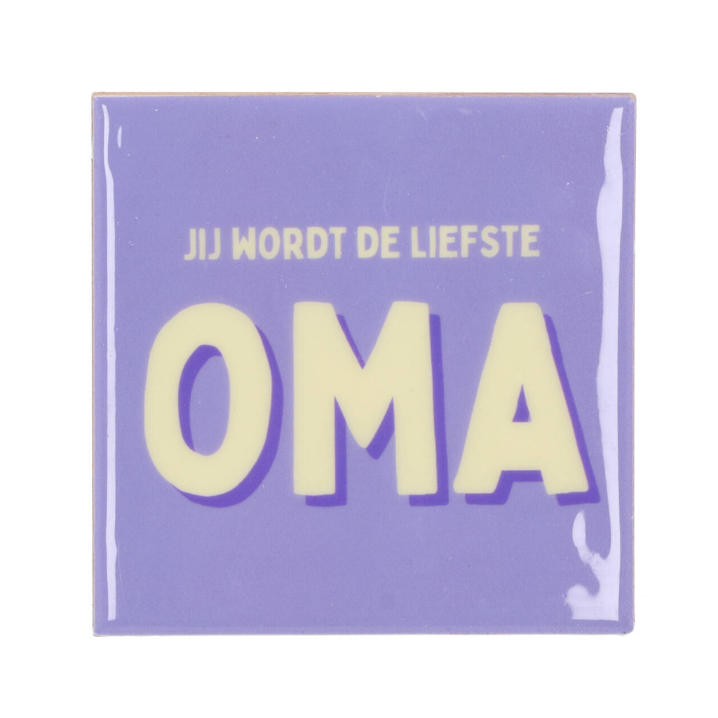 Tegel Liefste Oma Paars 10 x 10 cm