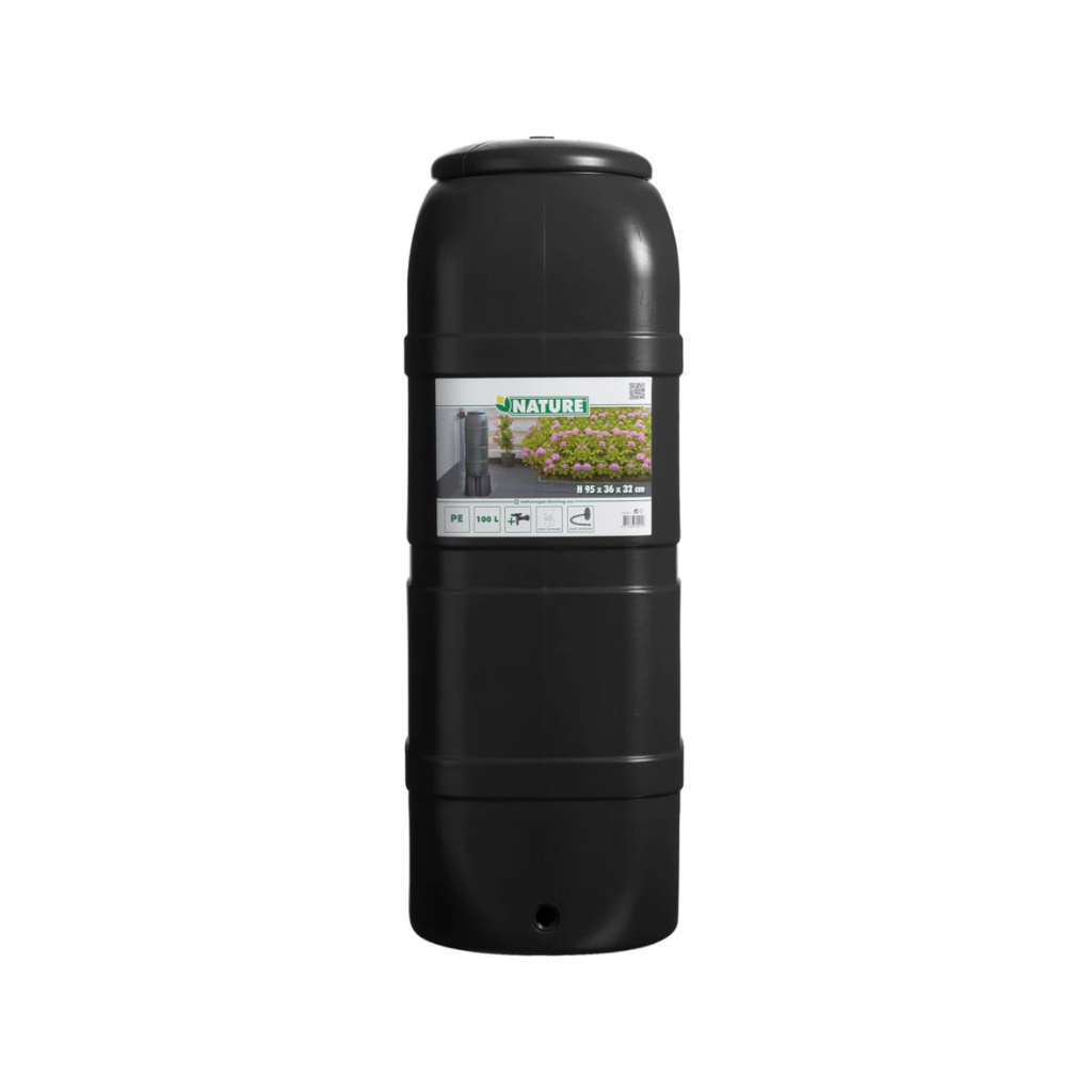 Nature Regenton 100L zwart slimline H 96 cm