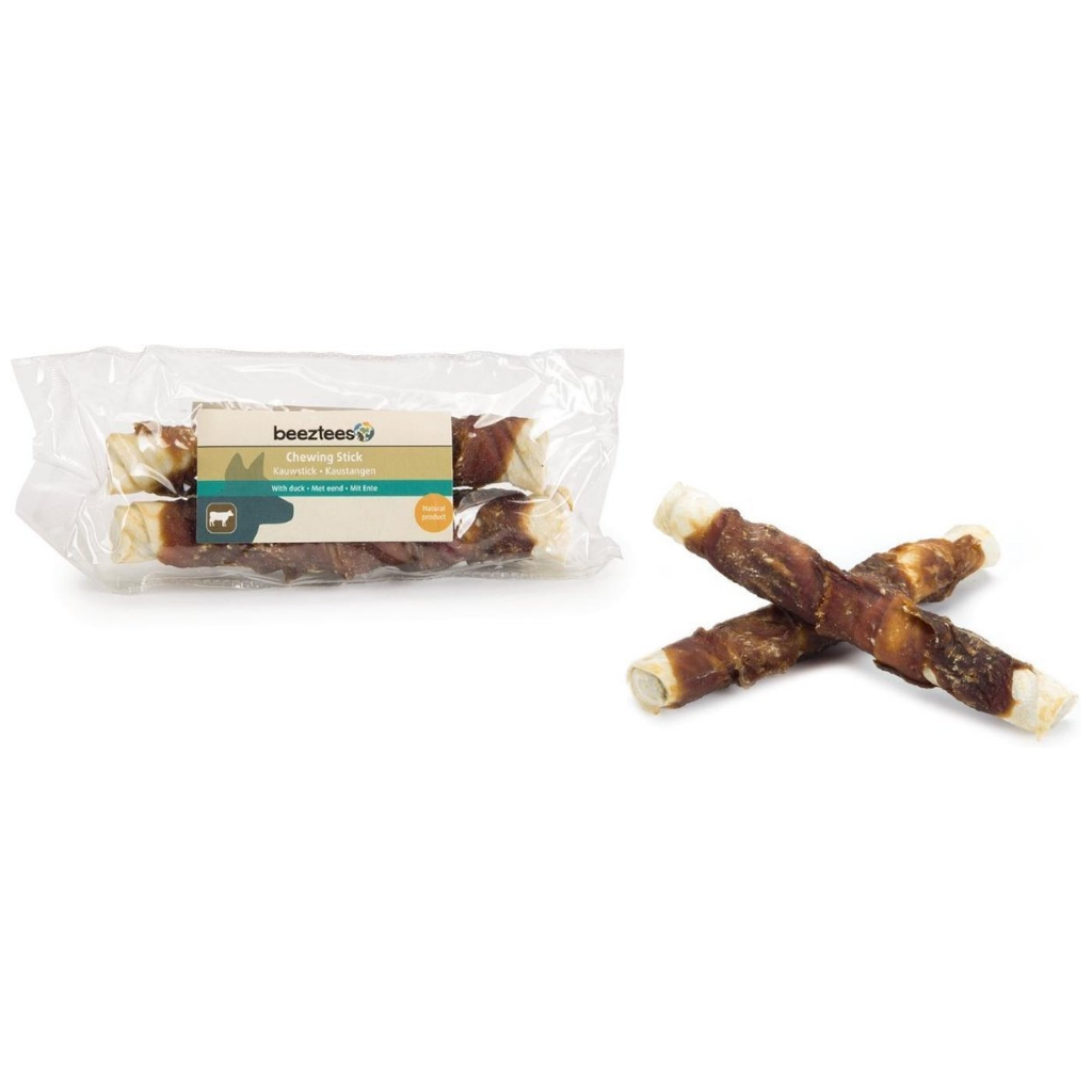 Beeztees kauwsticks met eend 15 cm 2 stuks
