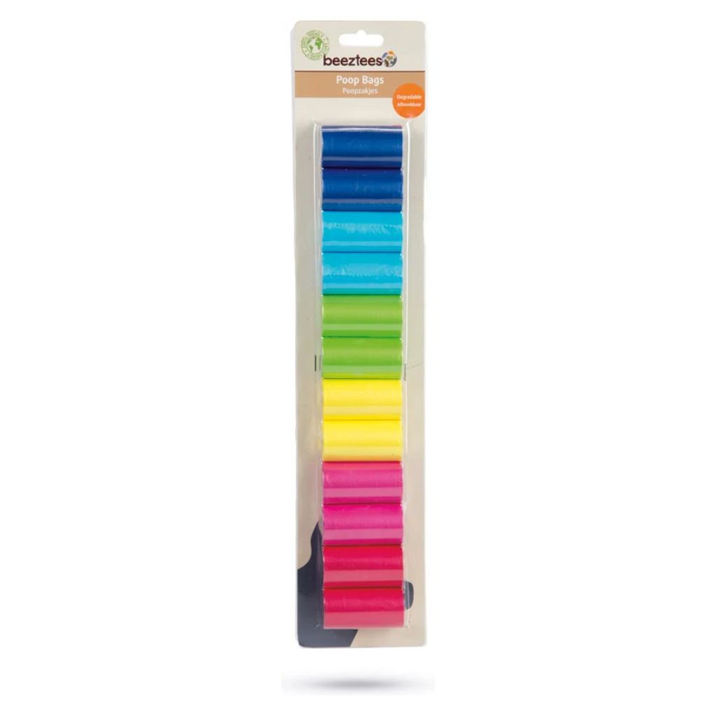 Beeztees navulling poepzakhouder 12 x 20 st regenboog