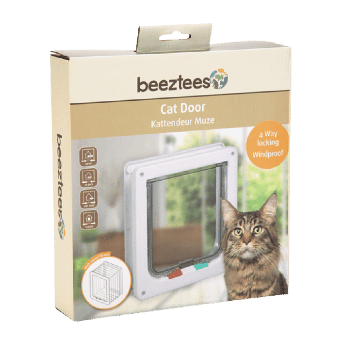Beeztees Kattenluik Muze Kattendeur Wit 25 x 23.2 x 5.5 cm