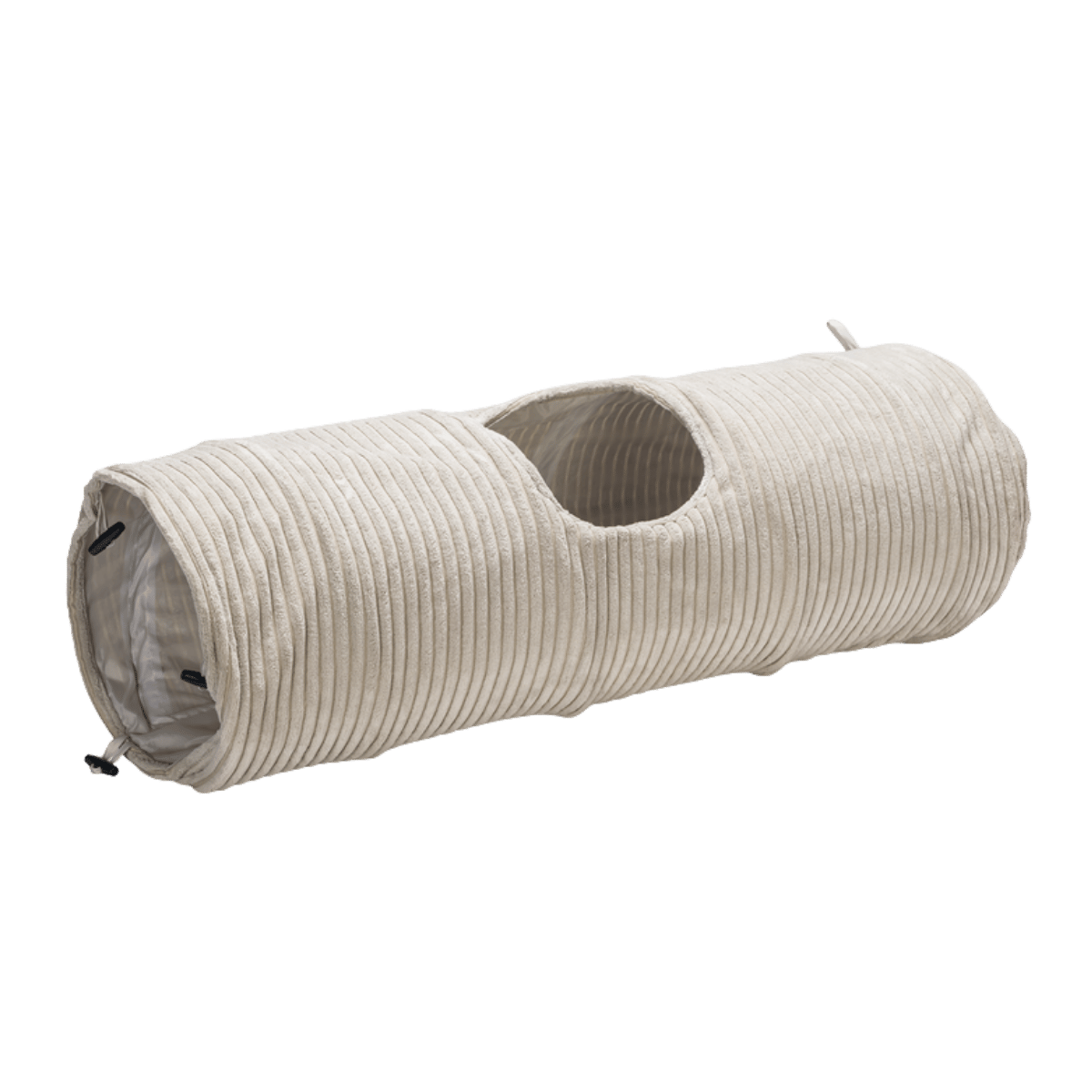 Designed by Lotte Kattenspeelgoed Kattentunnel Ribbed Lichtgrijs 75 x 25 x 25 cm