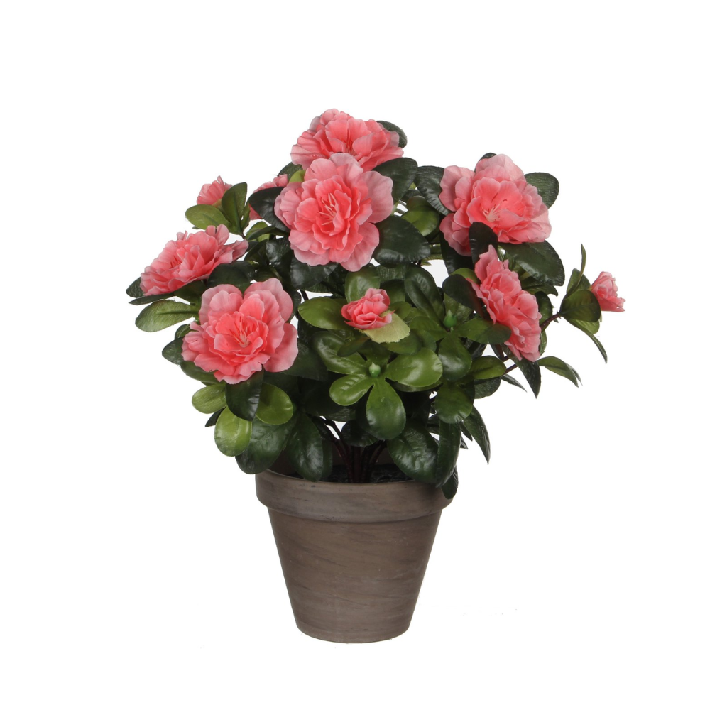 Mica Decorations kunstplant Azalea perzik in pot 20 x 27 cm