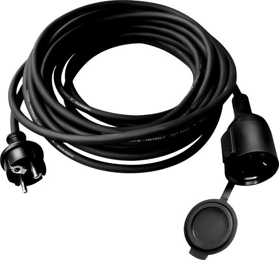 Calex verlengkabel 20m IP44 waterdicht zwart