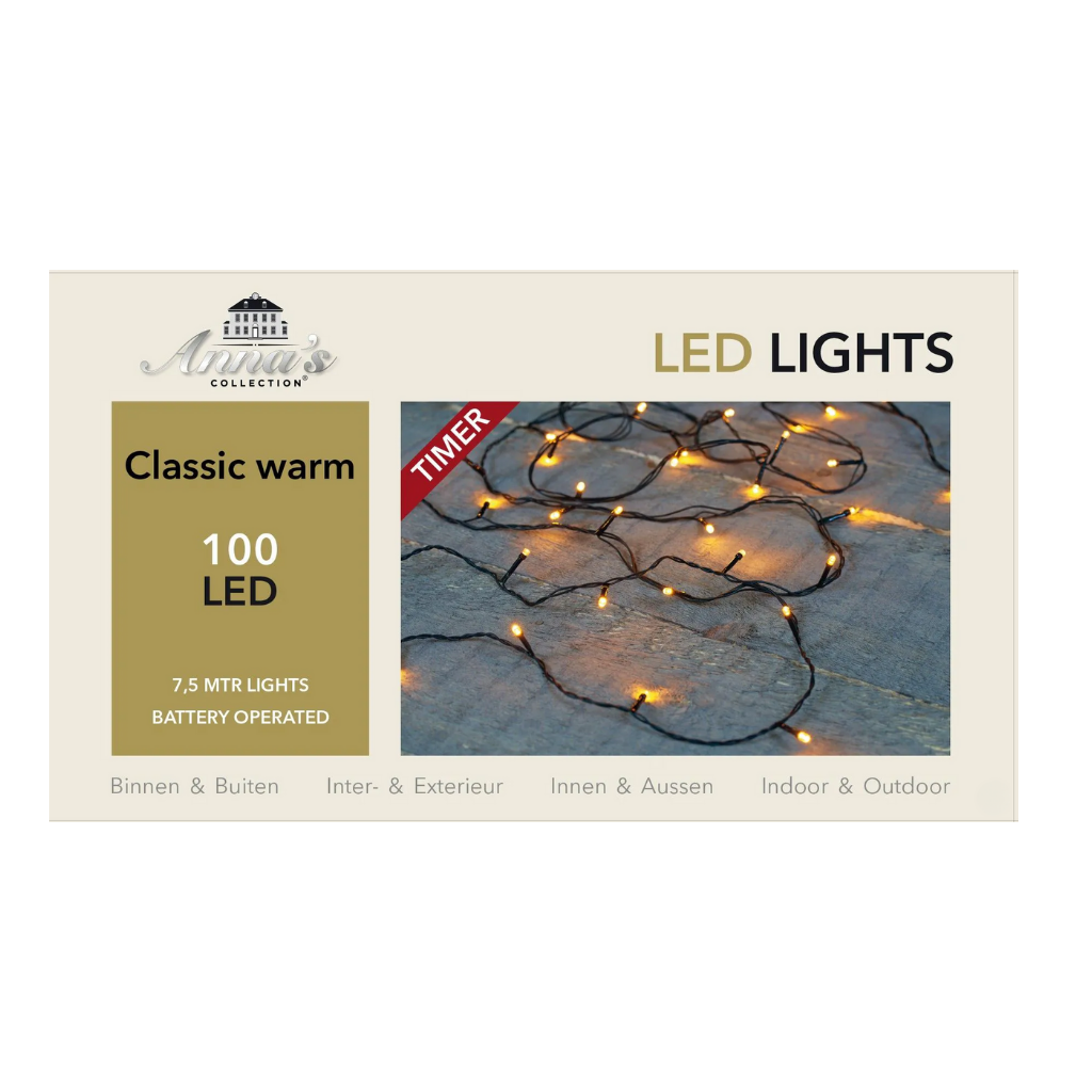 LED Lights 100 lampjes 7,5M Classic met timer