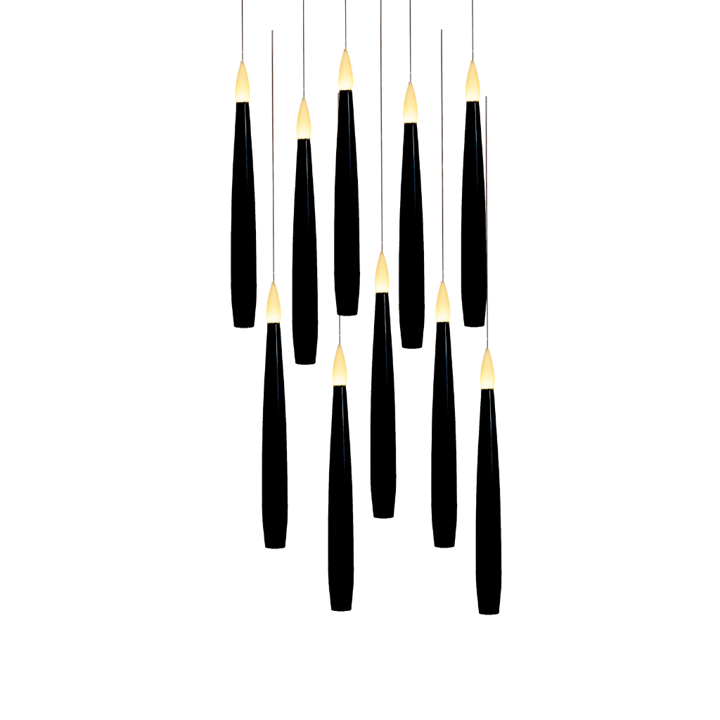 Anna's Collection LED dinerkaars zwevend zwart 10 stuks 15 cm