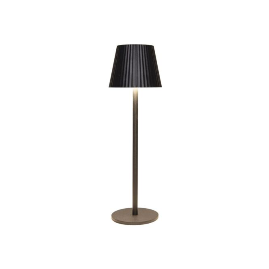Draadloze Tafellamp ribbel mat zwart LED dimbaar 36.5 x 11 cm