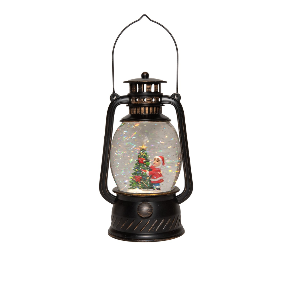 Anna's Collection LED sneeuwbol lantaarn kerstboom 12 x 20.5 cm
