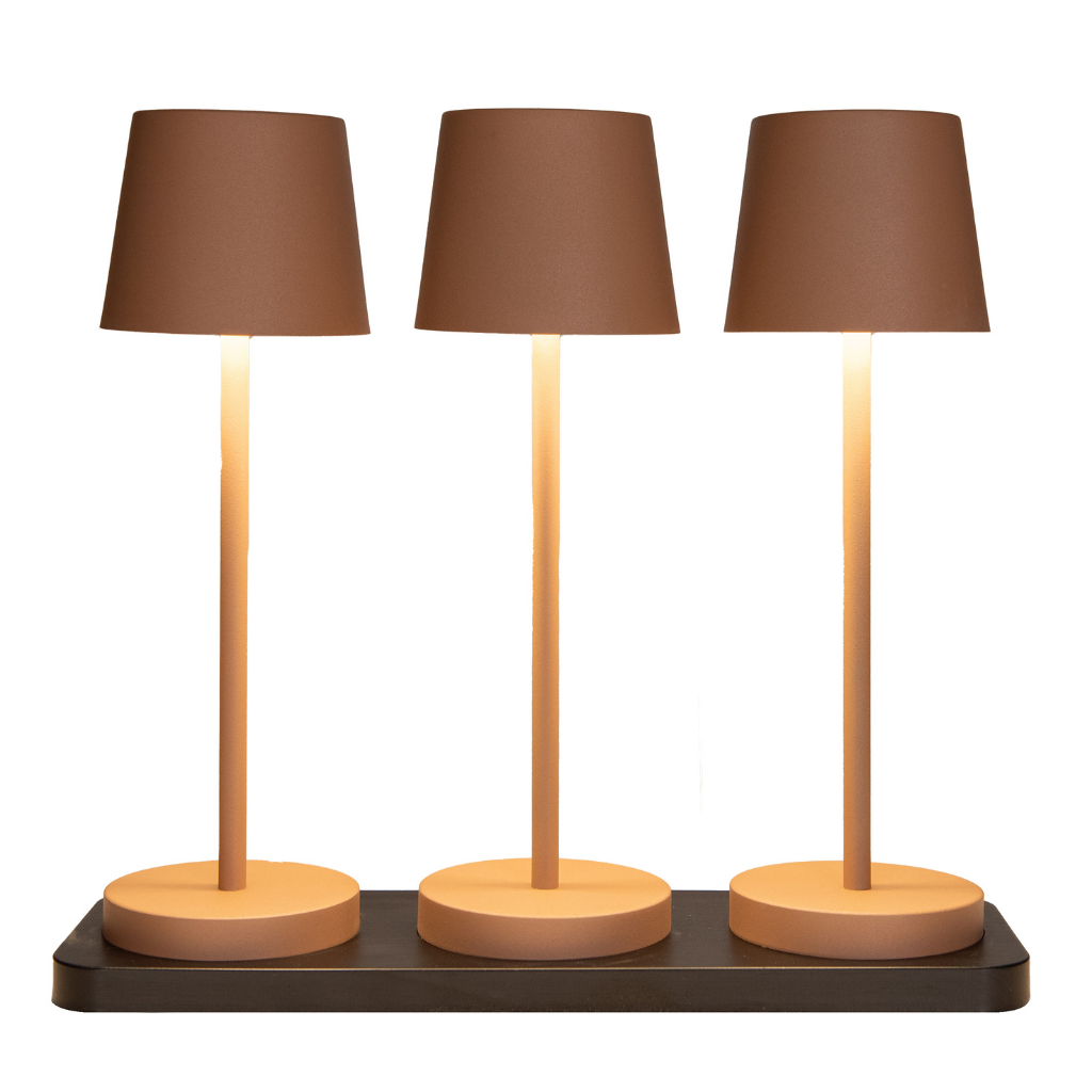Anna's Collection Tafellamp met Oplaadstation Terra 3 stuks 27.5 x 9 cm