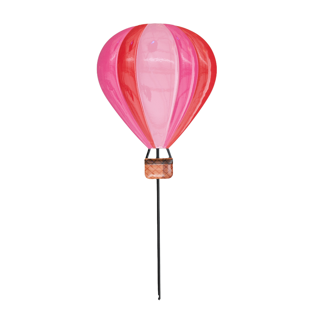 Anna's Collection Tuinsteker Luchtballon Hangtag Roze 18 x 65 cm