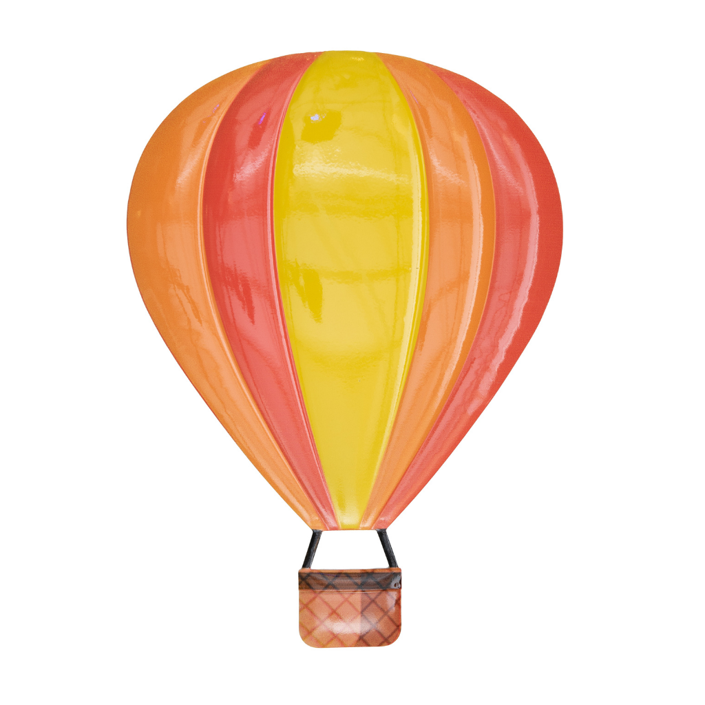 Anna's Collection Wanddecoratie Luchtballon Geel Oranje 28 x 38 cm