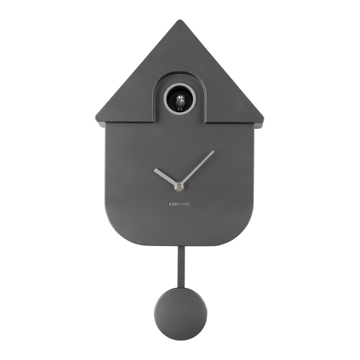 Karlsson Wandklok Modern Koekoeksklok Metallic Donkergrijs 8.5 x 21.5 x 41 cm