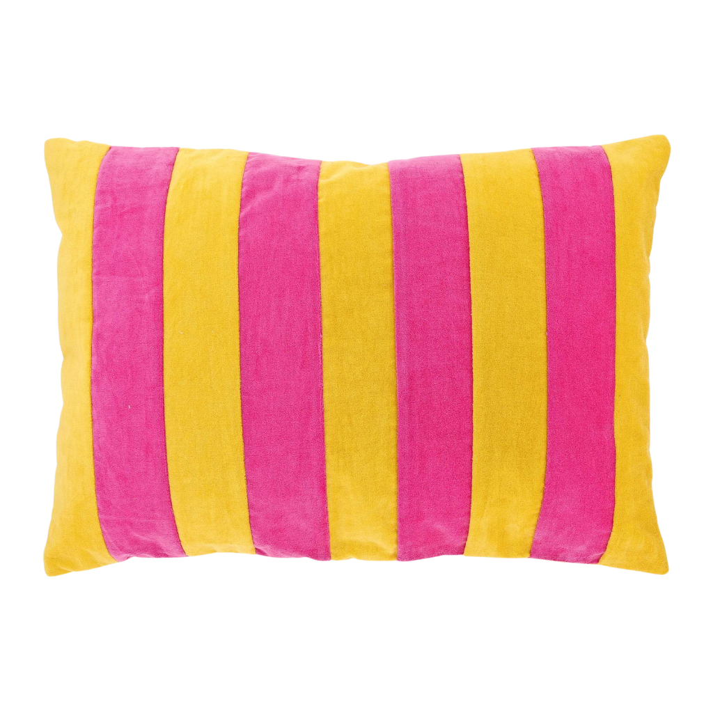 Unique Living Kussen Mika streep geel roze 40 x 60 cm
