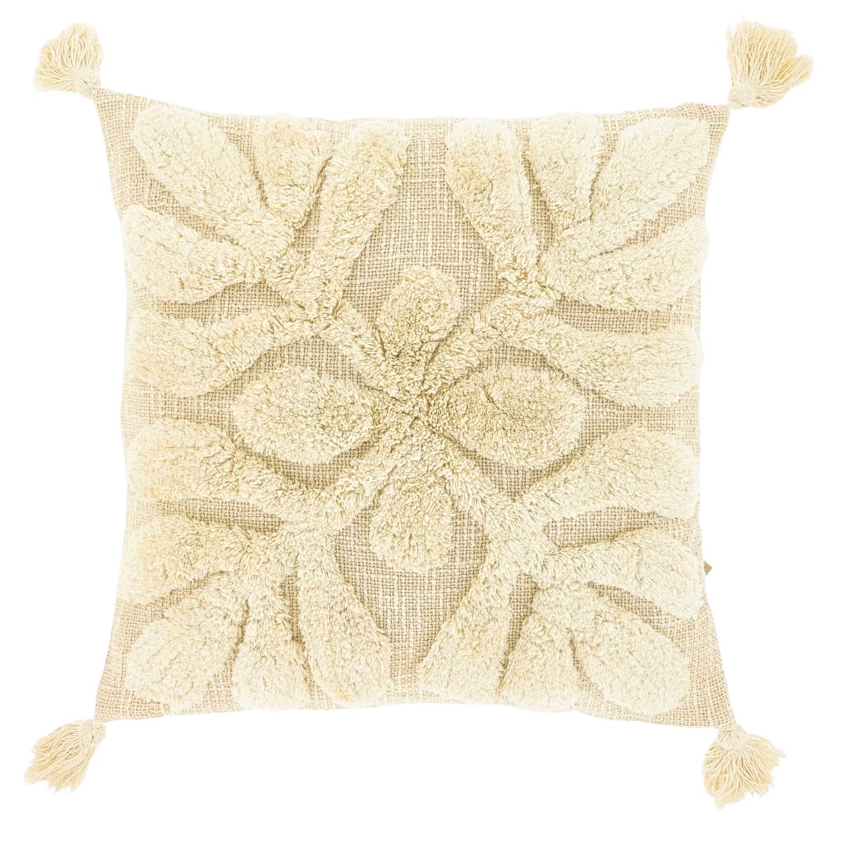 Unique Living Sierkussen Fenne Beige Blad 45 x 45 cm