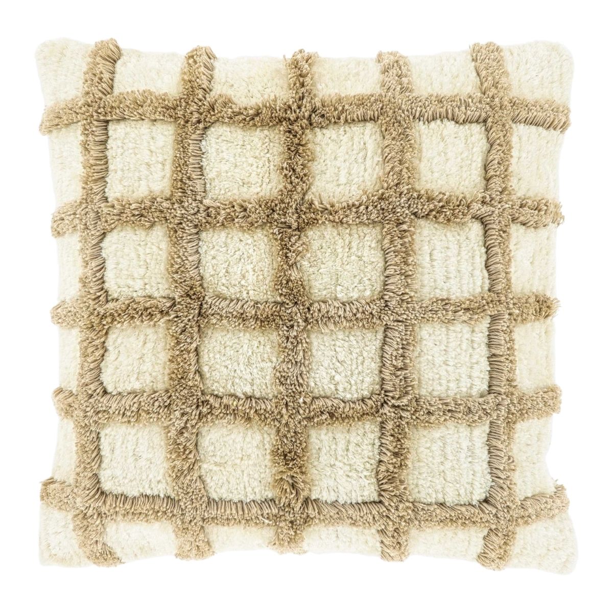 Unique Living Sierkussen Fenne Beige Lijnen 45 x 45 cm