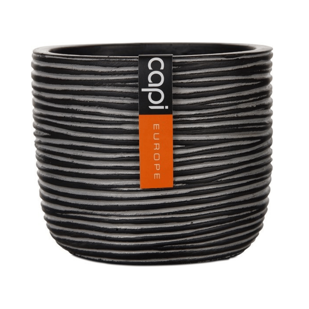 Capi Europe Pot bol Rib antraciet 14 x 14 x 12 cm