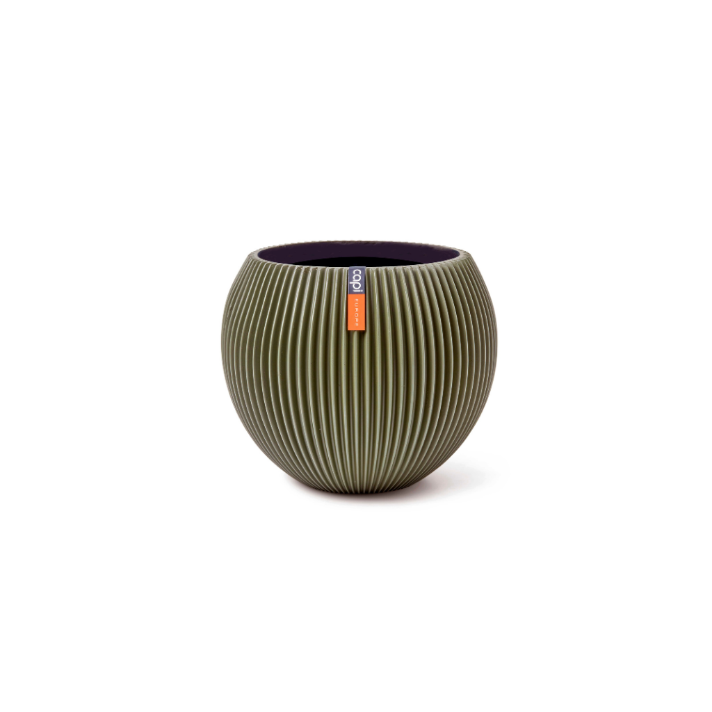 Capi Europe Vaas bol Groove groen 22 x 22 x 18 cm