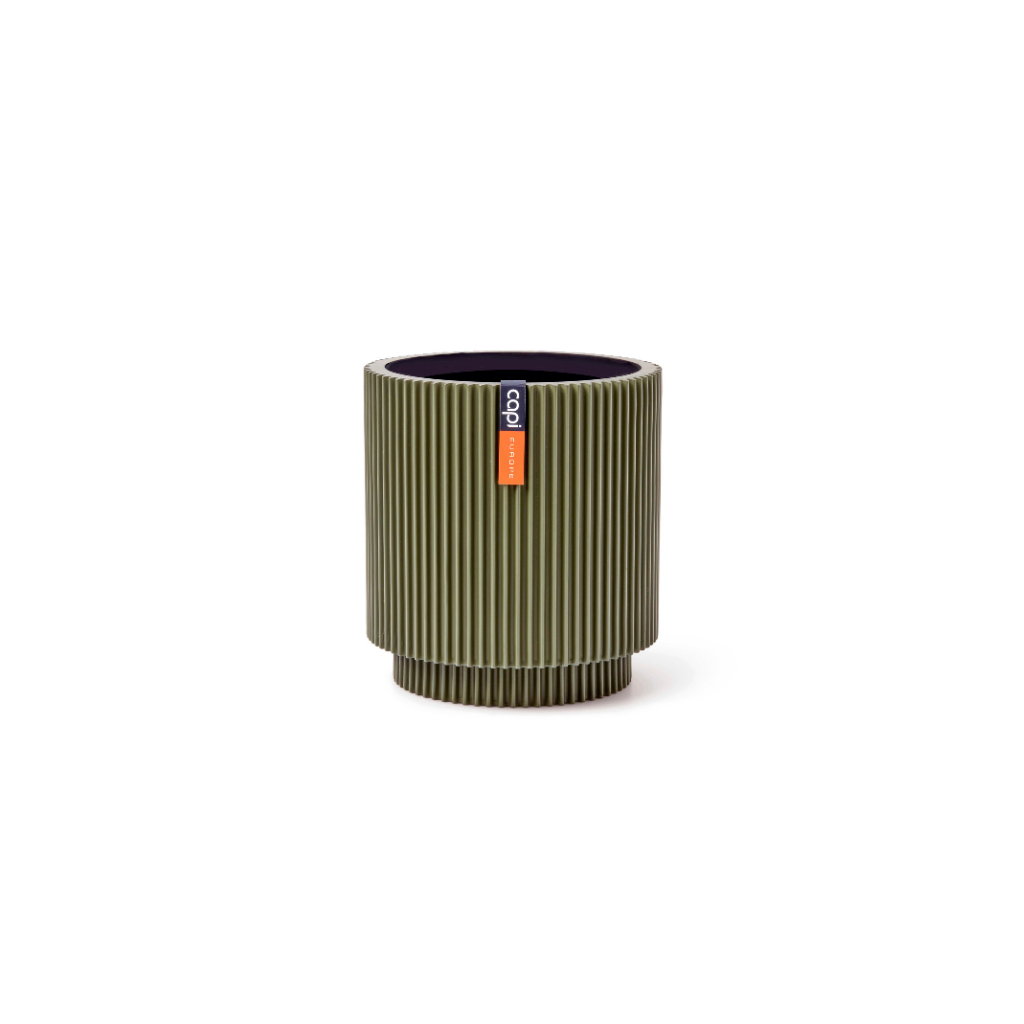 Capi Europe Vaas cilinder Groove groen 19 x 19 x 21 cm