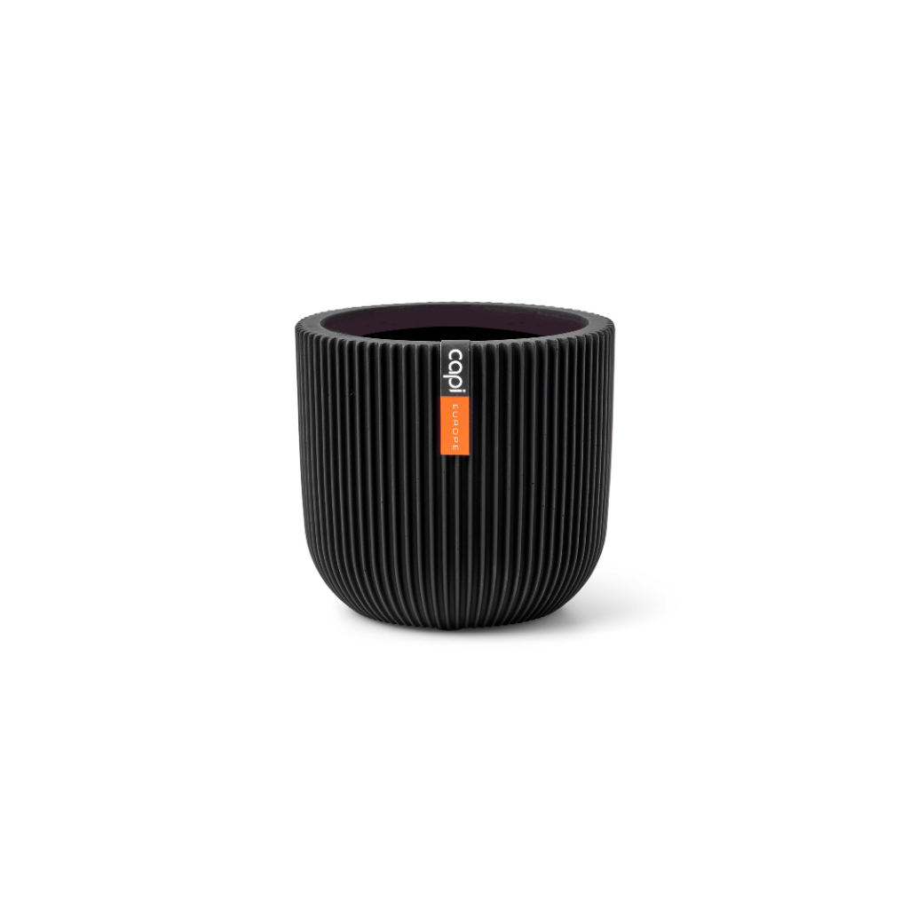 Capi Europe Pot bol Groove zwart 24 x 24 x 21 cm