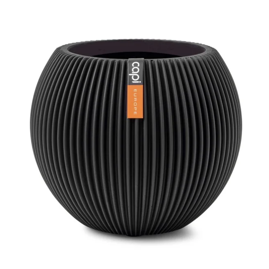 Capi Europe Bloempot Groove Zwart 13 x 10 cm