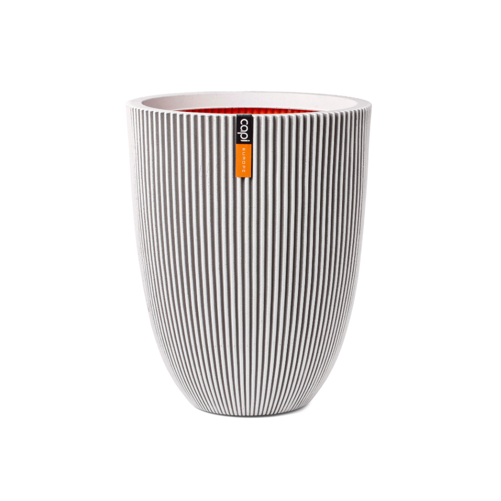 Capi Europe Vaas elegant laag Groove NL ivoor